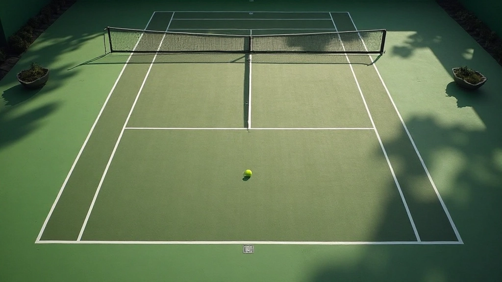 Professional tennis court view showing service box targets and strategic positioning